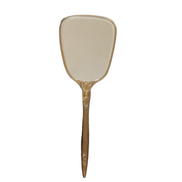 Vintage Gold Fine‎ Decorative Etching and Medallion on the center of mirror back - Picture 2 of 13